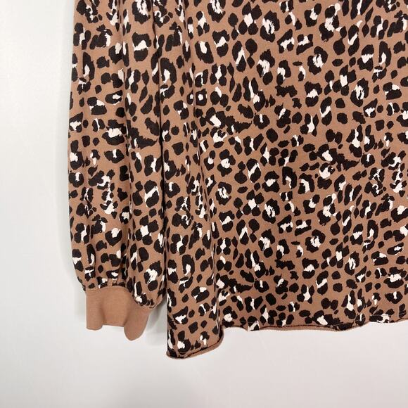 Rails Small Tan Black Reeves Mountain Leopard Sweatshirt Pullover Cotton Animal - Picture 4 of 10